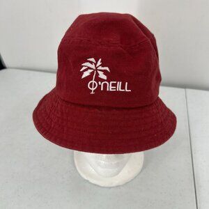 O'Neill Red Cotton Bucket Hat Surf Style Y2K Festival Sun Hat Beach